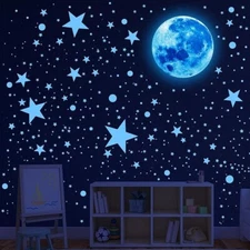 495Pcs Glow in The Dark Stars for Ceiling Glow in The Dark Moon and Space Wall
