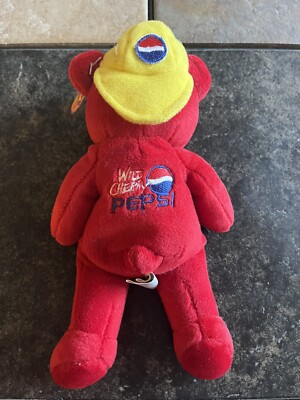 1999 Limited Edition Pepsi-Cola Red Wild Cherry Bean Bear 100th