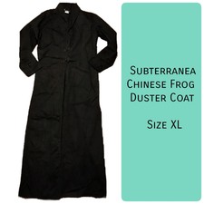 Subterranea Industrial Goth Y2k Matrix Chinese Frog Duster Coat Xl