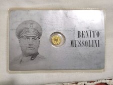 Benito Mussolini Moneta Dorata Commemorativa Fascismo Vintage