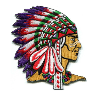 American Indian Patch Crewel Embroidery Needle Ironing Press Cloth Bag Decor