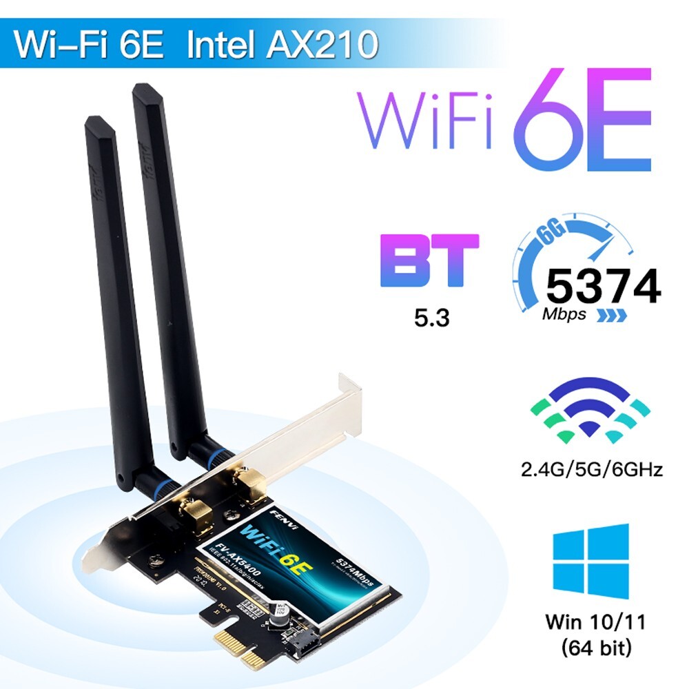AX5400 WiFi 6E PCI-E Card Tri-Band BT5.3 Network Adapter for