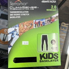 Terramar kids base layer large 14 to 16 black W7539
