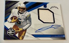 Josh Palmer 2021 Limited Football RPA Rookie Patch Auto /25 SP Chargers RC
