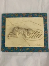 1969 Signed JOSEPH ZUTZ 3D Relief Wall Art - Boy Gazing down Drain - Resin 