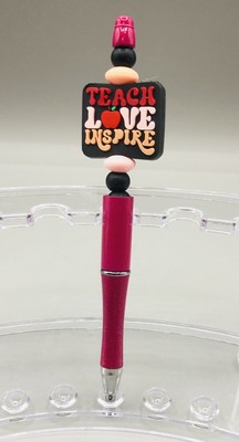 Teach, Love, Inspire Handmade Beaded Pen  Nice Teachers gift or Stocking Stuffer