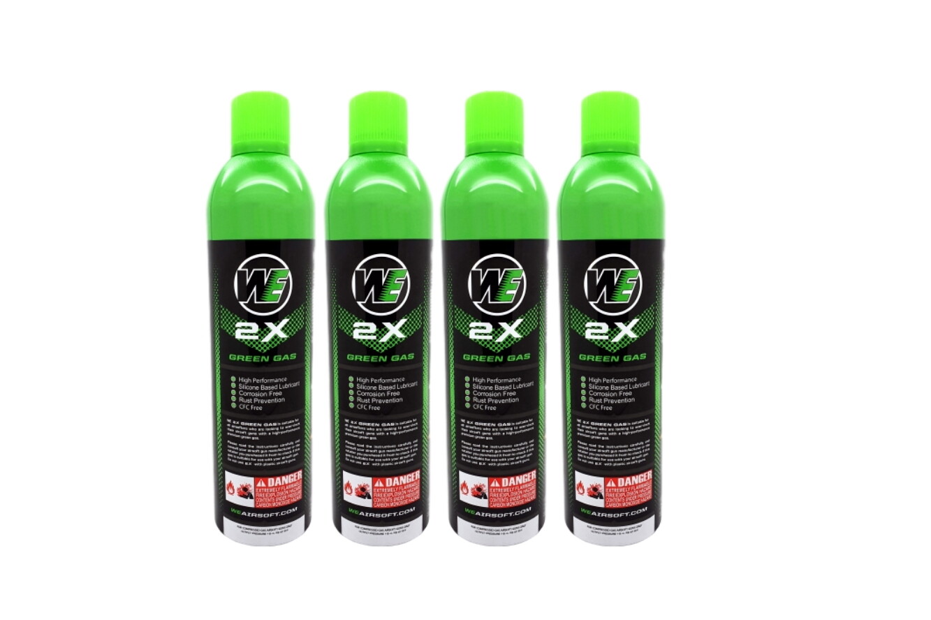 Airsoft Green Gas WE 2X 800ml / 300g For Gas Guns (4 Cans) UK Seller