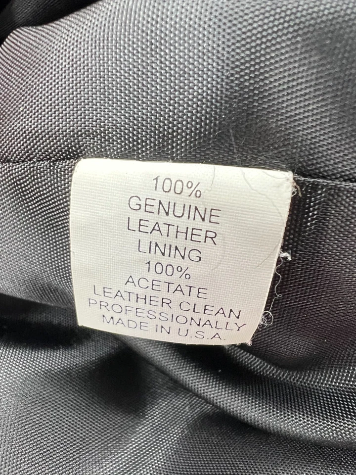 Chaleco De Colección Cuero Diamante Para Hombre 46 Negro Cuero Forrado EE. UU. Western BIKER Foto 3 de 4