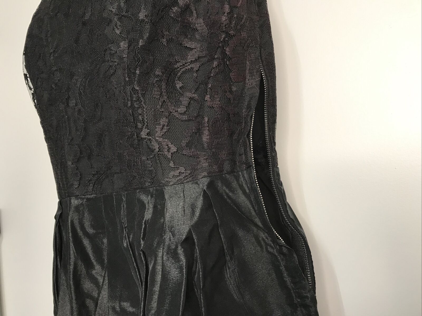 Vintage 50s Style Black Cocktail Dress, Lace & Or… - image 6