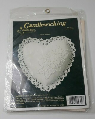 Vintage Candlewicking Kit Primrose Heart Sachet Pin Cushion Doll Pillow New