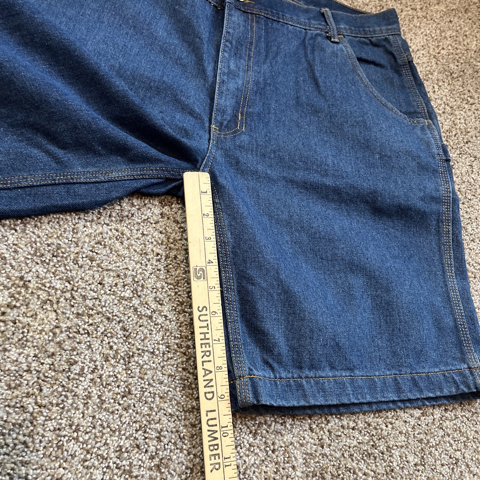 Key Men's Carpenter Denim Blue Jean Shorts Size 40 Work Casual Pockets NEW - View 5