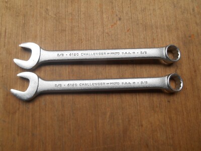Proto Challenger 5/8'' Combination Wrench #6120 USA, lot of 2, New
