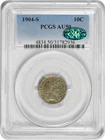 1904-S Barber Silver Dime AU50 PCGS (CAC)
