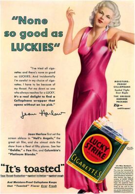 LUCKY STRIPE CIGARETTES *2X3 FRIDGE MAGNET* RETRO ADVERTISEMENT LUCKIES TOBACCO