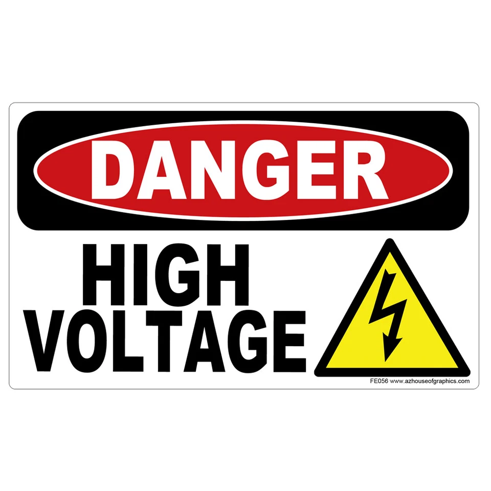 STICKER SECTOR Danger High Voltage Sticker - Warning Safety Vinyl Decal Sign Construction FE056