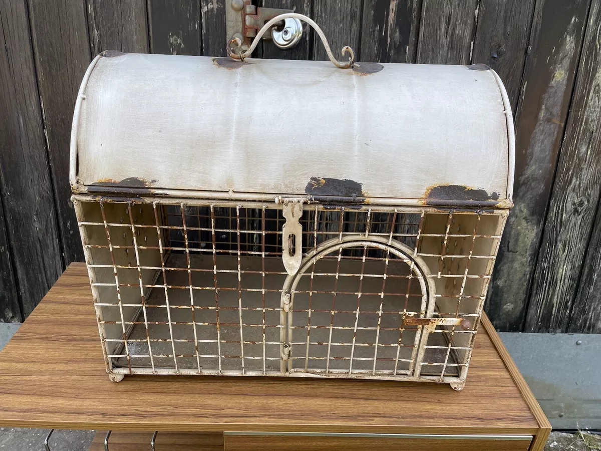 Antique Vintage pet Small Animal Wire Metal Domed carrier
