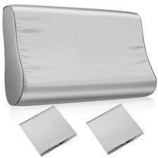 2 Pcs Silk Pillowcase for Memory Foam Neck Satin Pillow Case for Contoured Su...