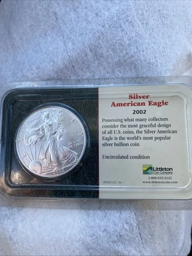 2002 SILVER AMERICAN EAGLE DOLLAR~$1~Uncirculated Sealed~LITTLETON COIN COMPANY