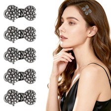 5Pcs Rhinestone Bow Hair Clips for Women Girls Small Metal Alligator Hair Bar...