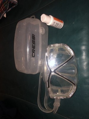 NICE CRESSI WIDE VIEW PANO 4 CLEAR & BLACK SCUBA DIVE DIVING MASK WITH CASE