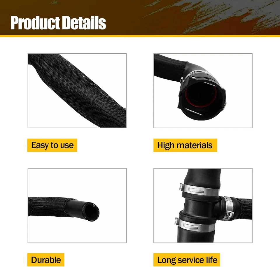 Upper Radiator Coolant Hose For Jeep Renegade 2015-2021 Fits 2016-2018 Fiat 500X - Image 3 of 4