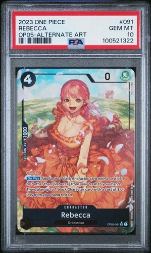 One Piece EM OP05-091 Rebecca SR PSA 10 GEM MT 10
