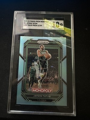 Jayson Tatum Panini Prizm Monopoly #4 Light Blue Prizm Parallel /199 SGC10