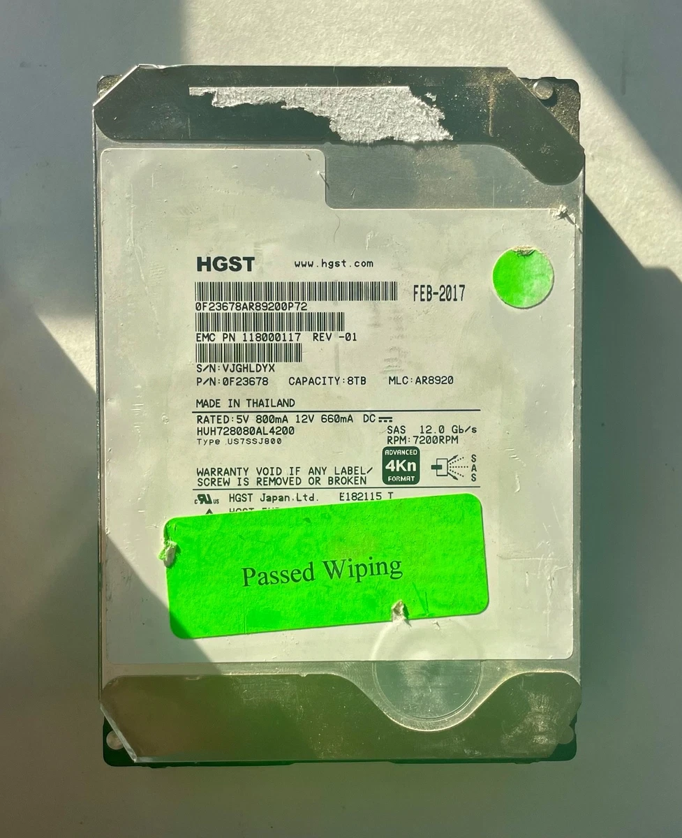 HGST SAS Internal Hard Disk Drives 8 TB Storage Capacity for sale