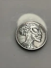 HOBO Alien Head Skull Made From A REAL Buffalo Nickel. (NEL1105).