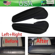For Dodge Grand Caravan 2011-2020 Black Seat Armrest Cover White Seam One Lr