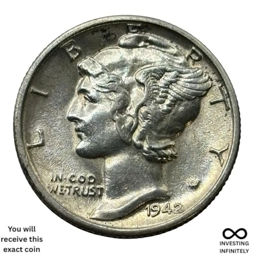 1942 S BU Mercury Dime X-920