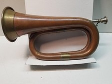 ANTIQUE ORIGINAL BRITISH ARMY BRASS COPPER MILITARY BUGLE VINTAGE