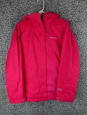 Columbia Omni-Tech Women  s M Pink Waterproof Rain Jacket Hooded Shell Hiking