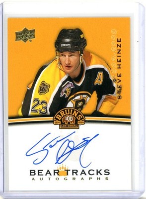 2023-24 Upper Deck Boston Bruins Centennial Bear Tracks - Steve Heinze AUTO