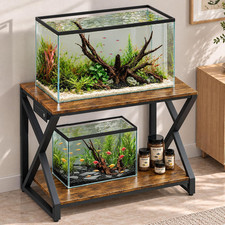 Heavy Duty 50Gal Aquarium Stand, 3 Outlets  2 USB Ports, Brown