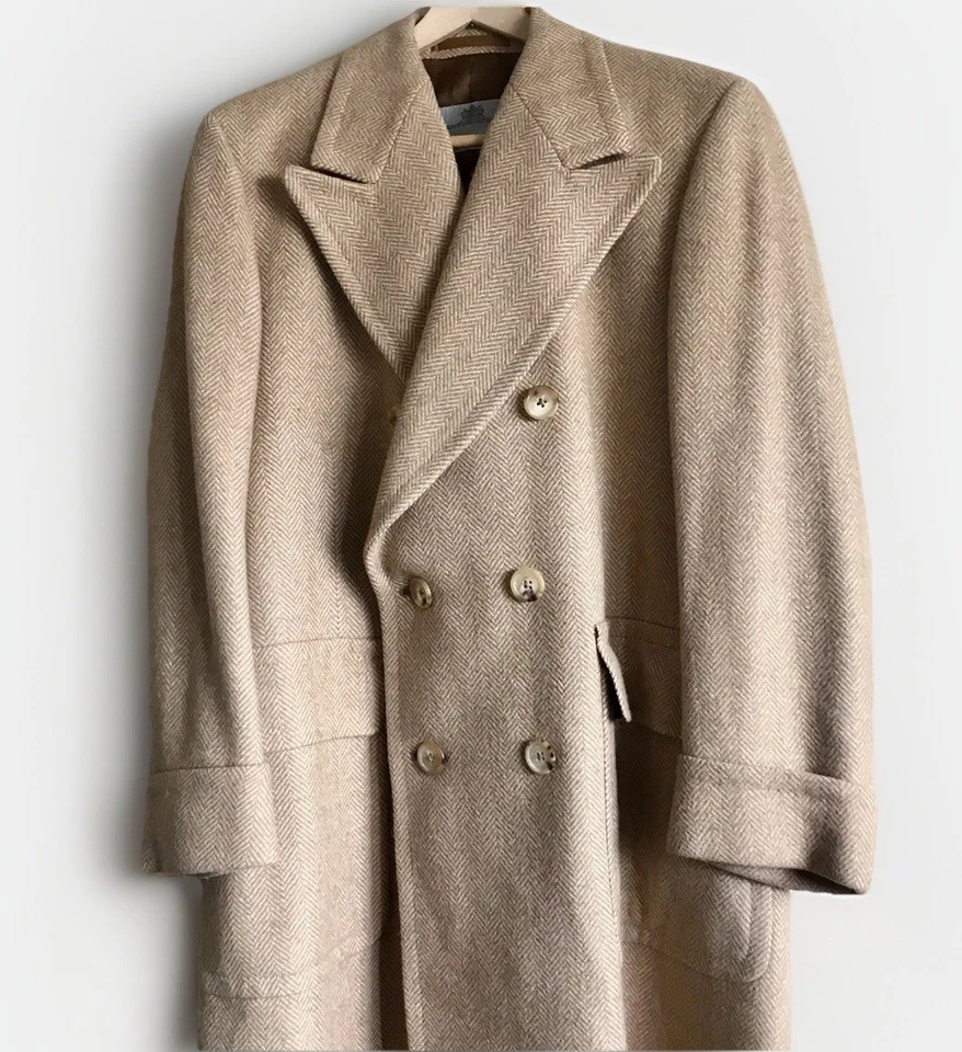 Vintage Aquascutum Pure Camel Hair Long Length Double Breasted Coat Size - Image 3 of 4