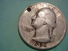 1935 P Washington Quarter in album filling cond actual coin in pic