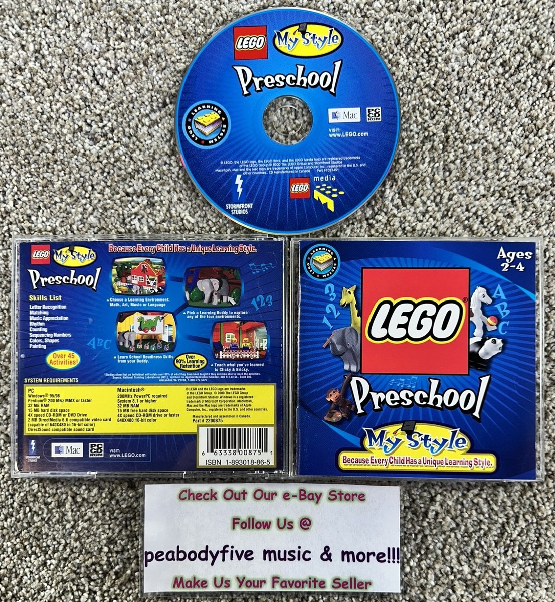 LEGO Preschool My Style Over 45 Activities Ages 2-4 CD-ROM PC