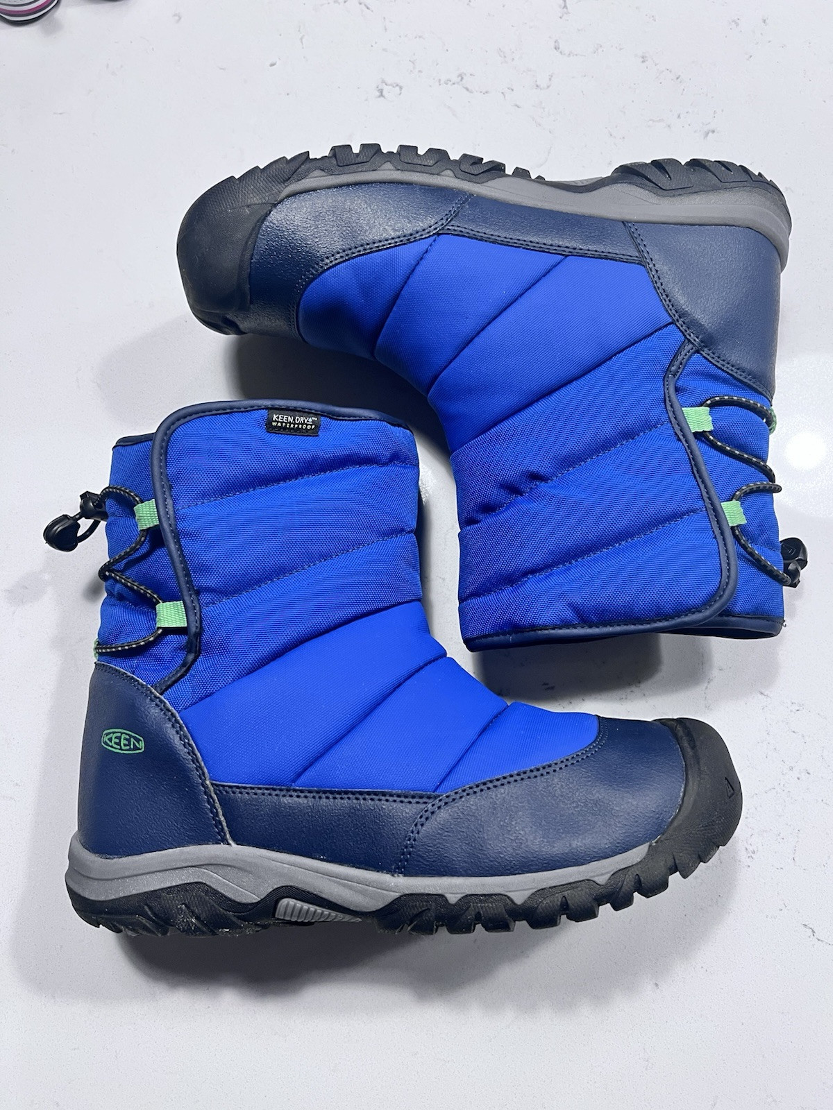 Stivali da neve invernali impermeabili blu KEEN bambino taglia 7 Puffrider