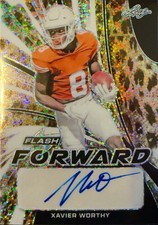 2002 Xavier Worthy Leaf FLASH FORWARD BLACK  CRYSTALS 🔥SSP /5🔥AUTO