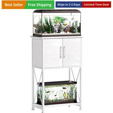 5-10 Gallon Fish Tank Stand, Metal Double Aquarium Stand with Cabinet for Fis...