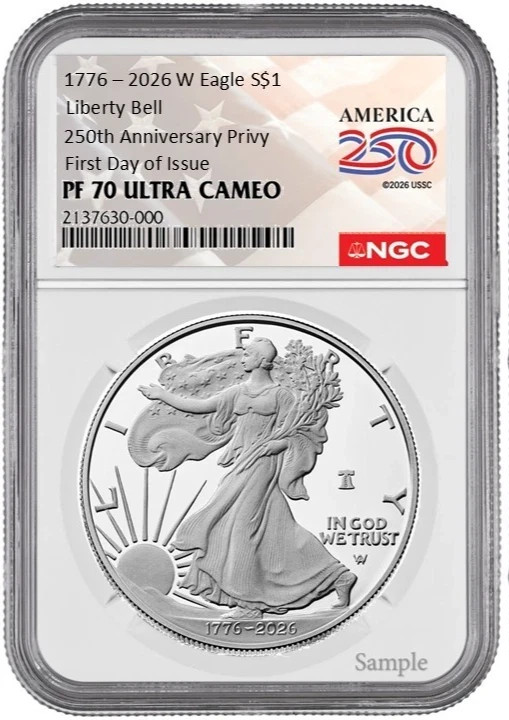 2026 W Silver Eagle S$1 Liberty Bell Privy NGC PF 70 Ultra Cameo