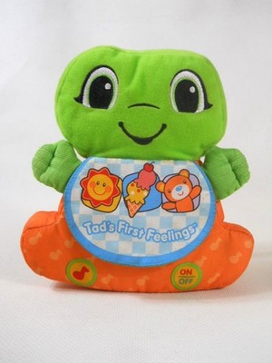 Rare Leap Frog plush Tad's First Feelings'' talking learning electronic Baby Book