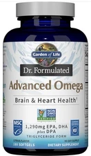 Garden of Life Dr. Form. Adv. Omega Fish Oil 1290mg EPA DHA DPA 180gels, Citrus