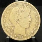 1903 Barber Half Dollar 50C Silver Coin