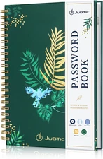 Spiral Password Keeper Book with Alphabetical Tabs - 5.2" X 7.6" Small Password
