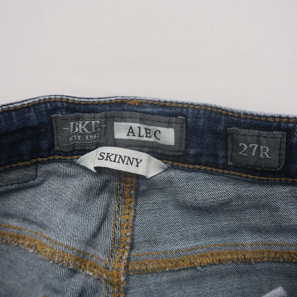 BKE Mens Alec Skinny Jeans Size 27 Dark Wash Stretch Denim 31.5" Inseam - Image 3 of 4