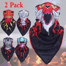 2 Pack Scary Skull Ghost Mask Neck Gaiter Scarf Face Mask Halloween Mask Lot