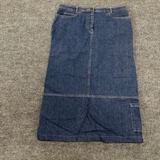 Christopher Banks Denim Skirt Womens Size 12 Blue Maxi Straight Long Casual