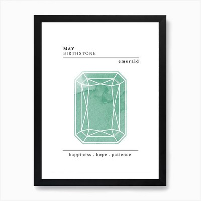 Mai Geburtsstein | Smaragd Kunstdruck F gerahmt Wandbild Poster Leinwanddruck Bild